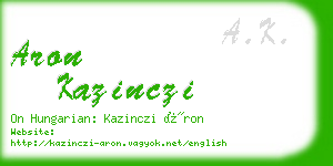 aron kazinczi business card